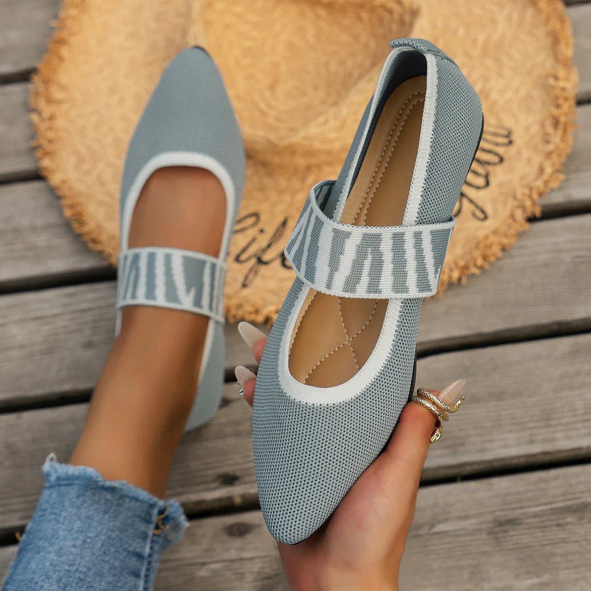 Amelia™ Modern Striped Flats