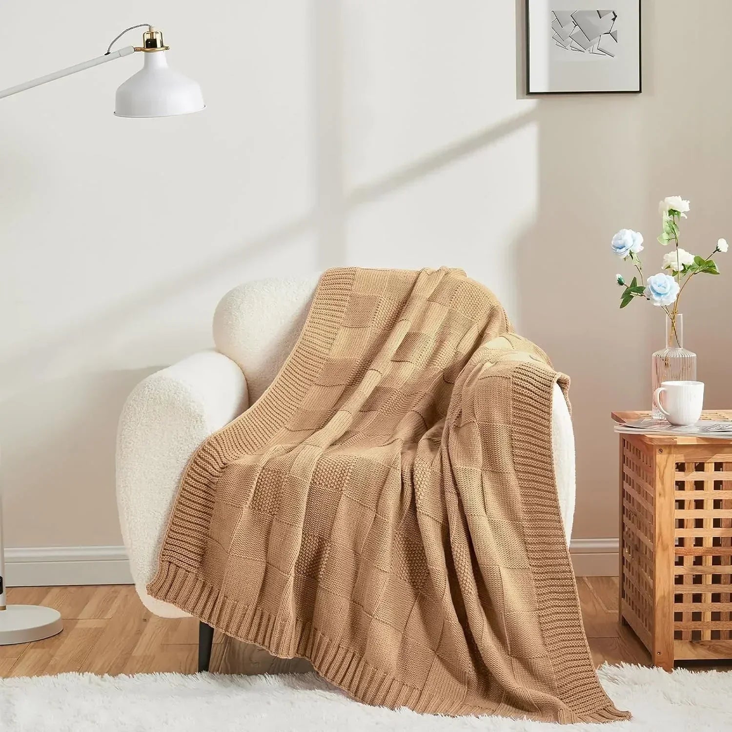 Ellis Checked Knit Blanket