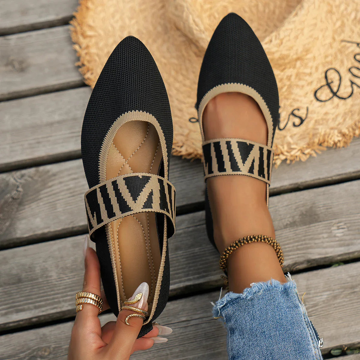 Amelia™ Modern Striped Flats