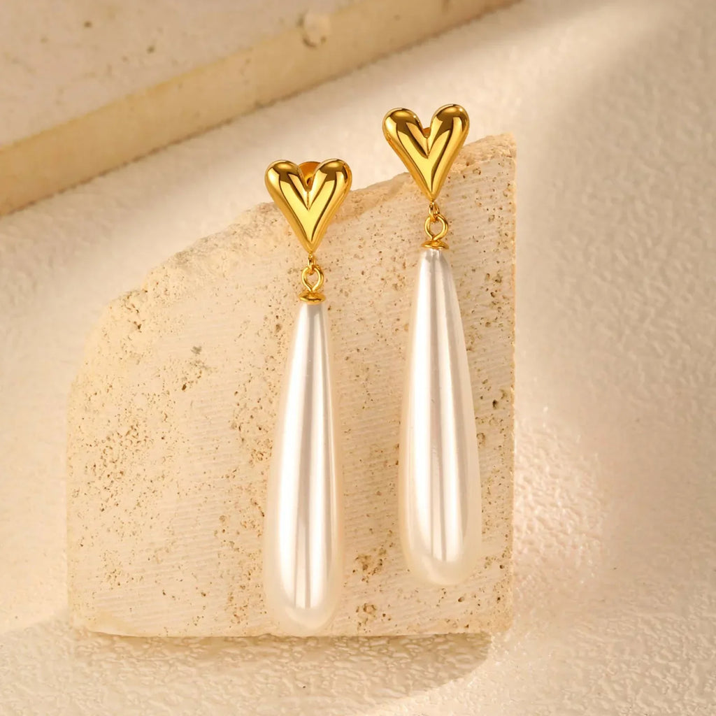 Bella Heart Drop Earrings